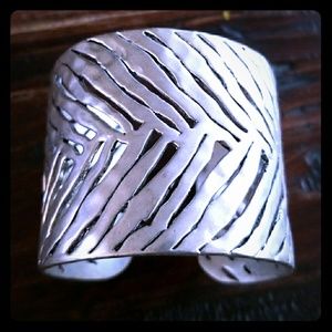 Lucky Brand Silver Feather Cuff